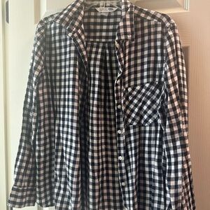 Black & White Check Flannel Shirt
